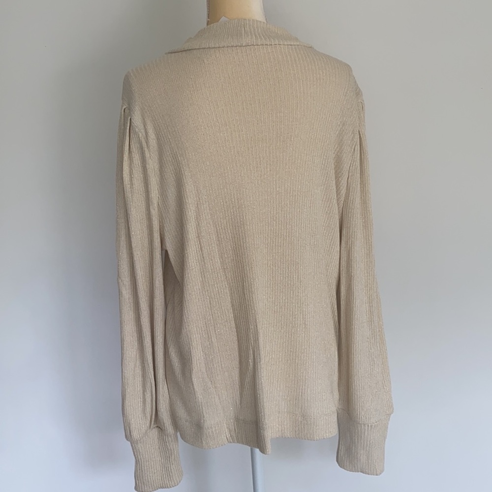 shimmer ribbed mock neck top XXL - Picture 3 of 8